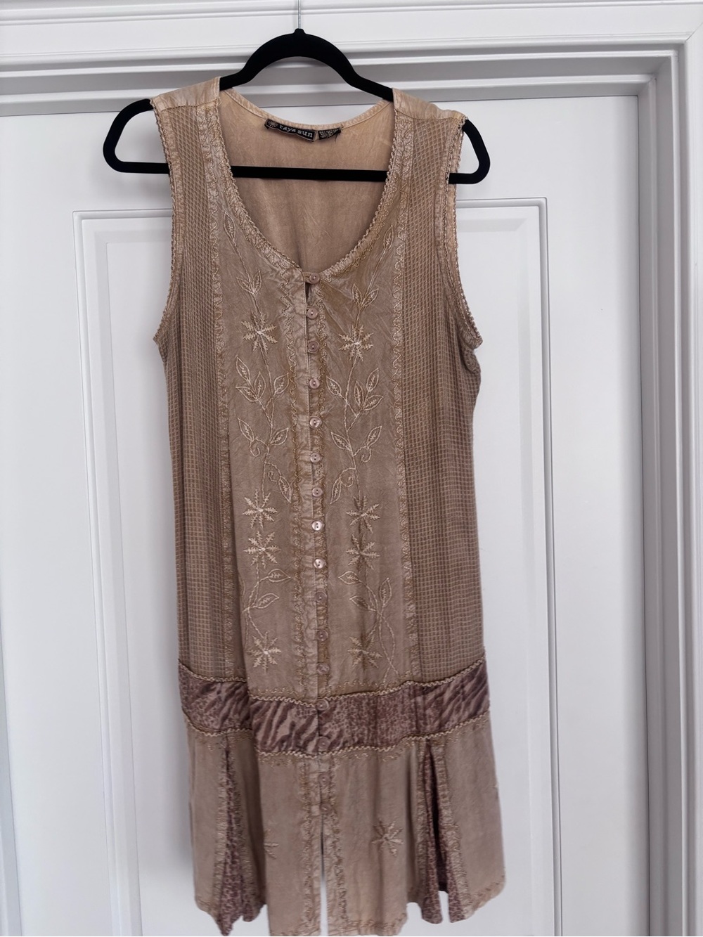 raya sun Beige Cotton-Rayon dress